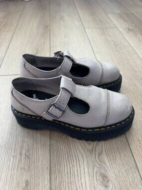 Dr. Martens Bethan Platform Mary Jane Shoes Taupe US 10 UK 8